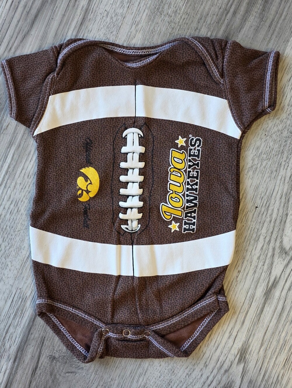 Iowa Hawkeyes Baby Football Bodysuit 12M
